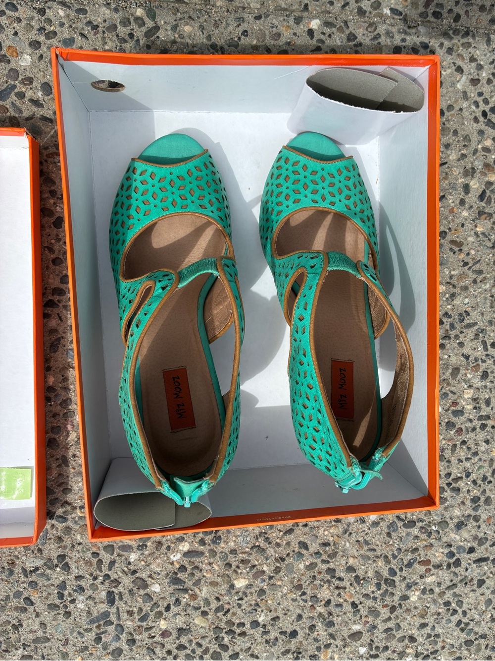 Miz Mooz Laser-Cut Peep-Toe Ankle-Strap Heels - Picture 1 of 3